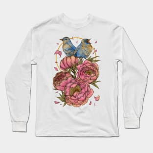 Birds and Peonies Long Sleeve T-Shirt